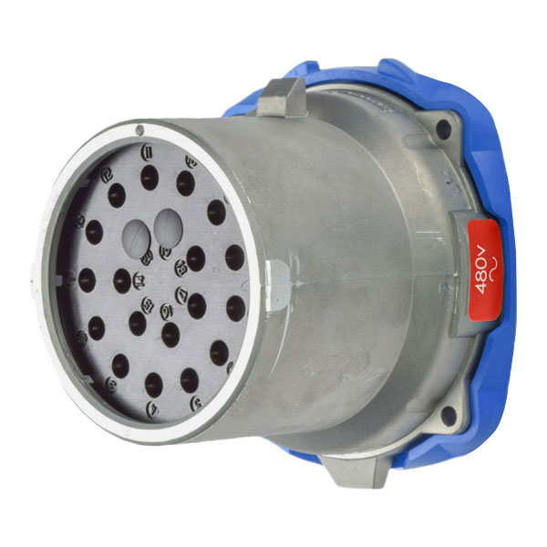 17-68171 - DN20c INLET METAL SIZE 5 IP 54/55 17P+G 15A 480 VAC/130 VDC 60 Hz